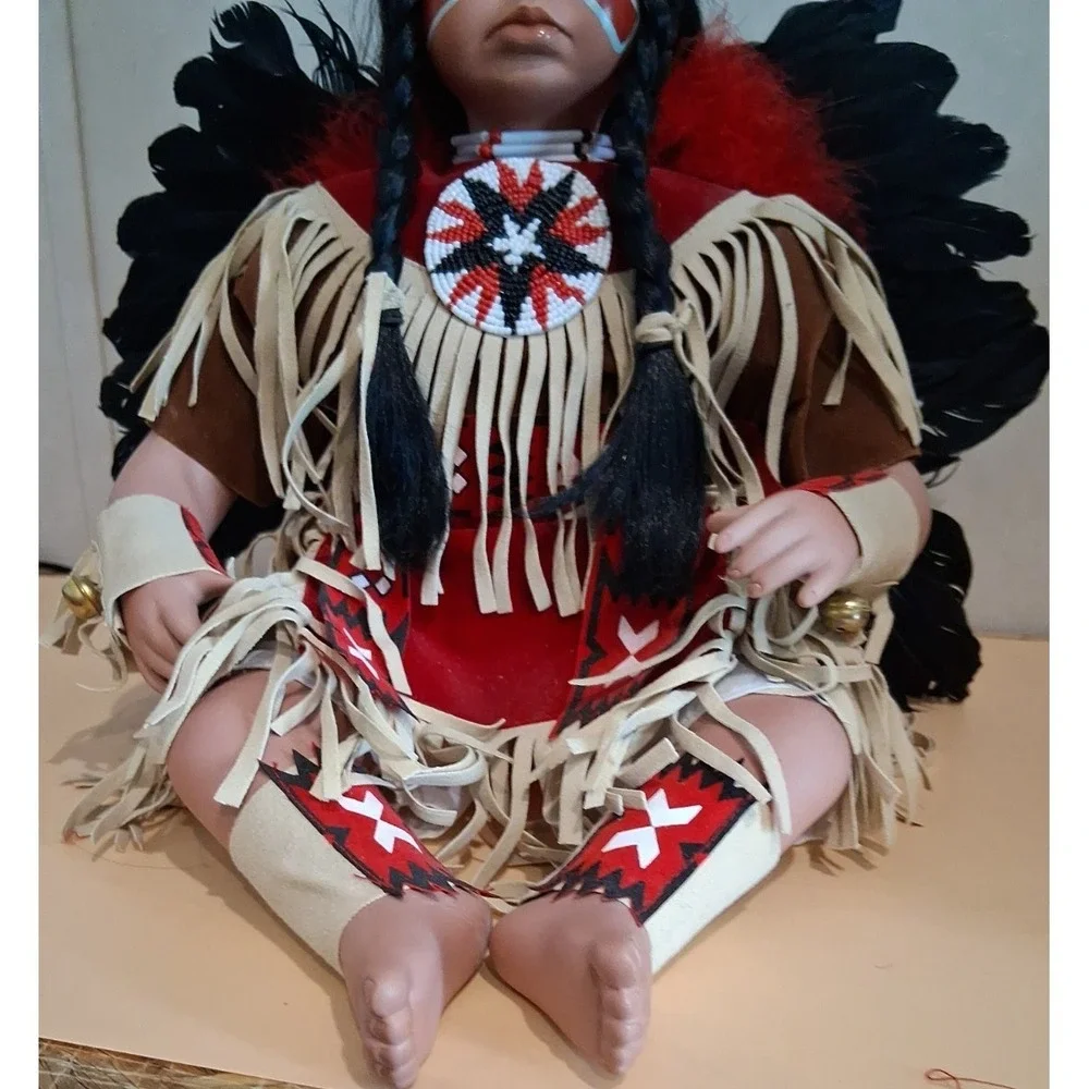 Timeless #1835/2500 Indian Doll With Covered Stick An Flute 18